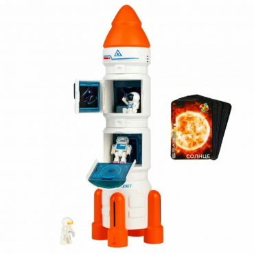 Т24298 1toy Space Team II 4 в1 Космический набор ( ракета, косм. станция, шаттл, планетоход, 3 косм)